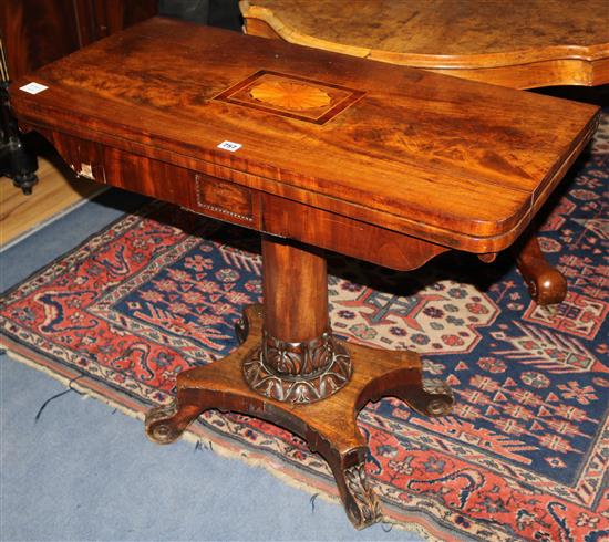 A William IV mahogany card table, W.92cm